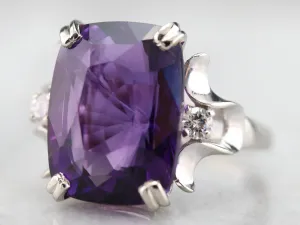 Amethyst and Diamond Cocktail Ring