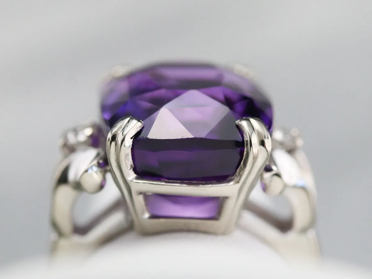 Amethyst and Diamond Cocktail Ring