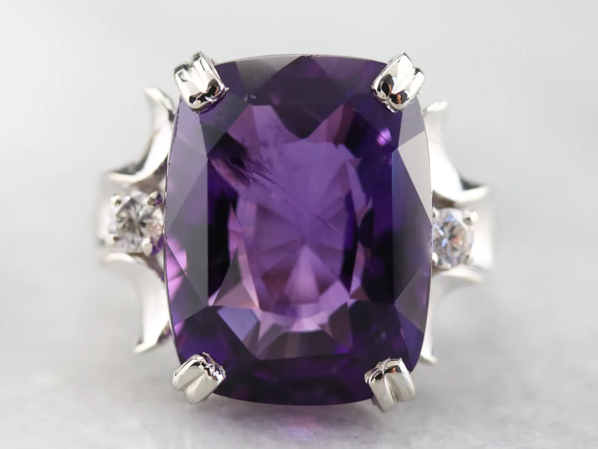 Amethyst and Diamond Cocktail Ring