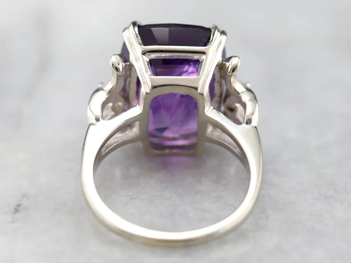 Amethyst and Diamond Cocktail Ring