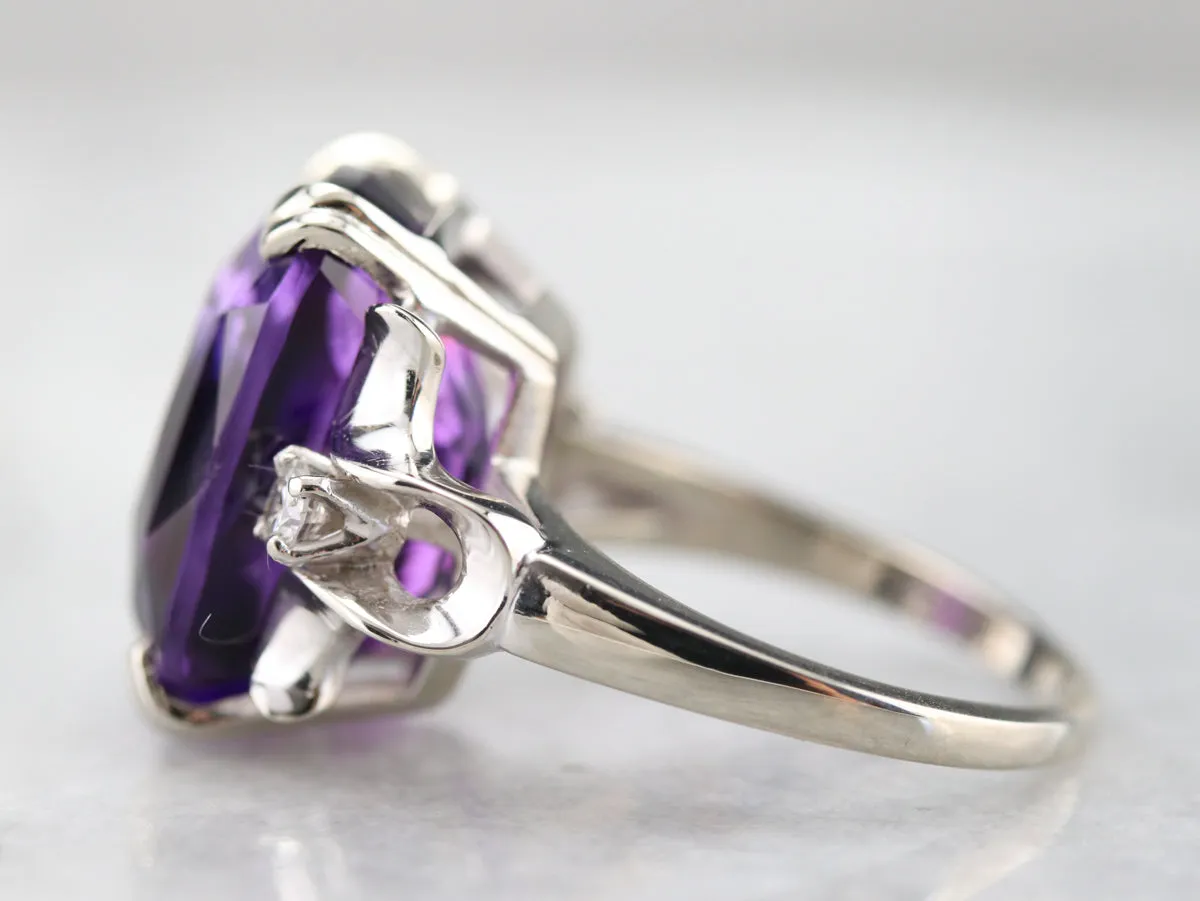 Amethyst and Diamond Cocktail Ring