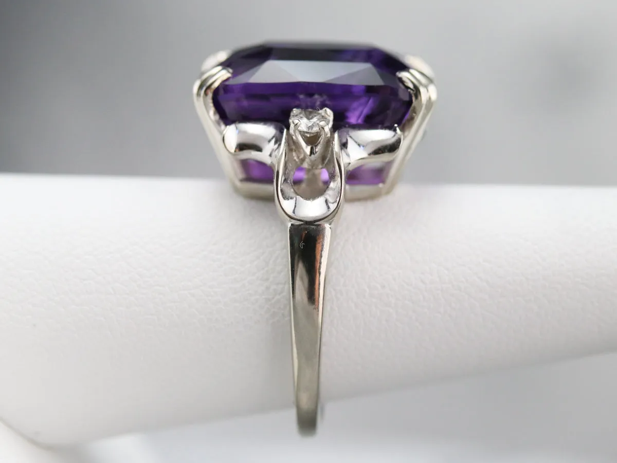 Amethyst and Diamond Cocktail Ring