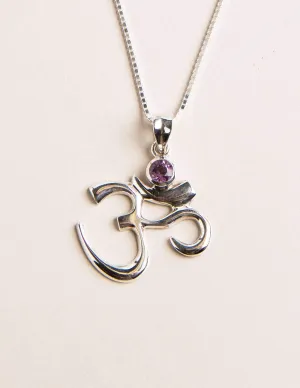 Amethyst Blissful Om Necklace