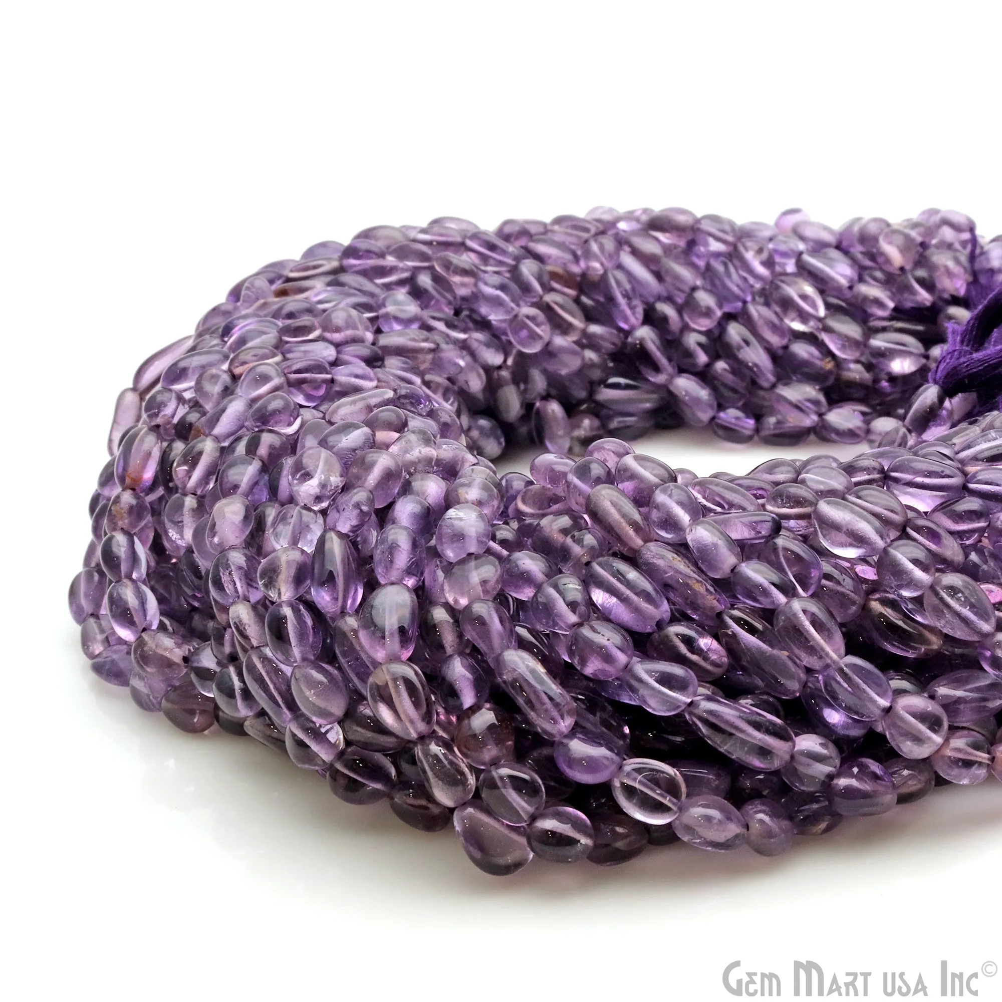 Amethyst Rough Beads, 13 Inch Gemstone Strands, Drilled Strung Briolette Beads, Free Form, 6x4mm