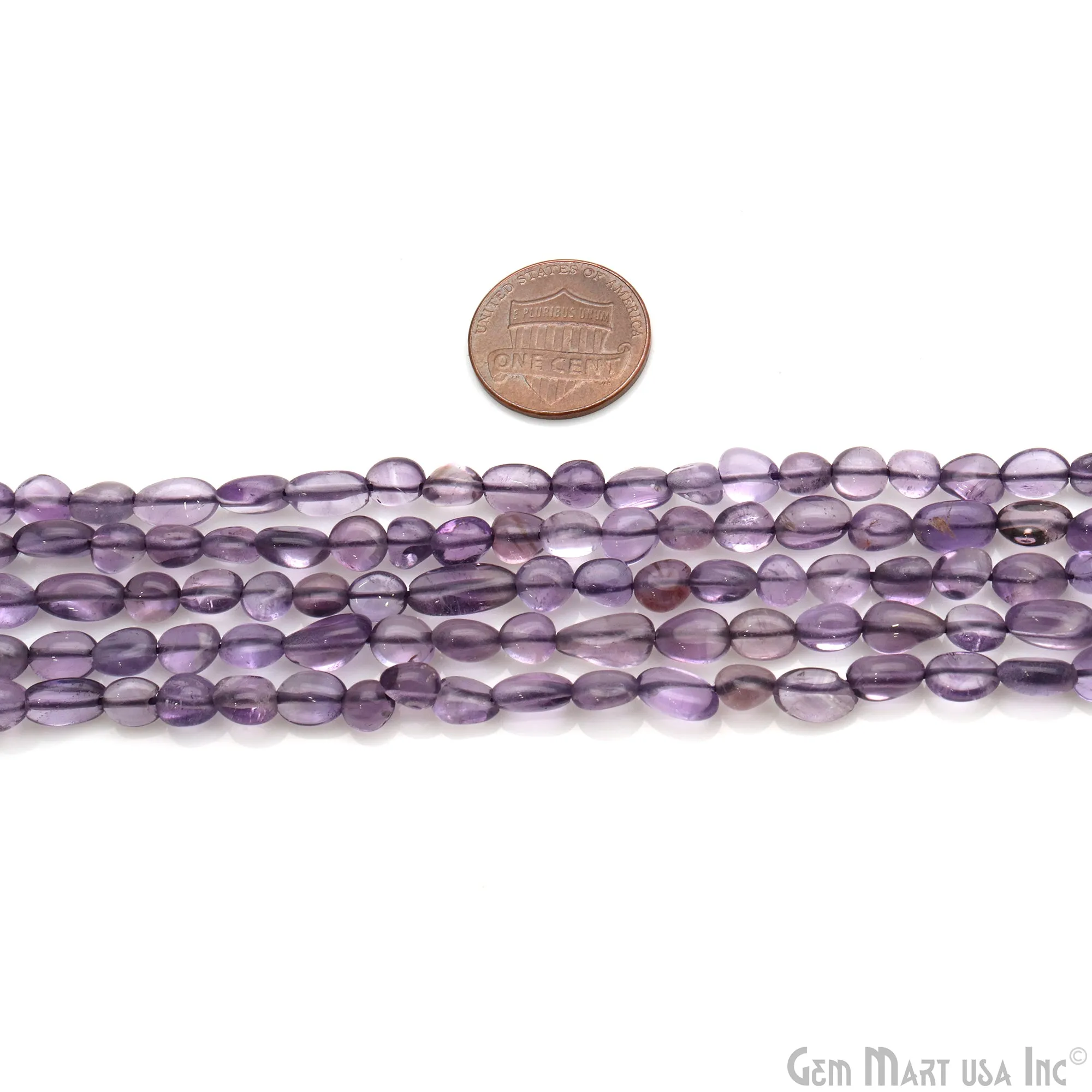 Amethyst Rough Beads, 13 Inch Gemstone Strands, Drilled Strung Briolette Beads, Free Form, 6x4mm