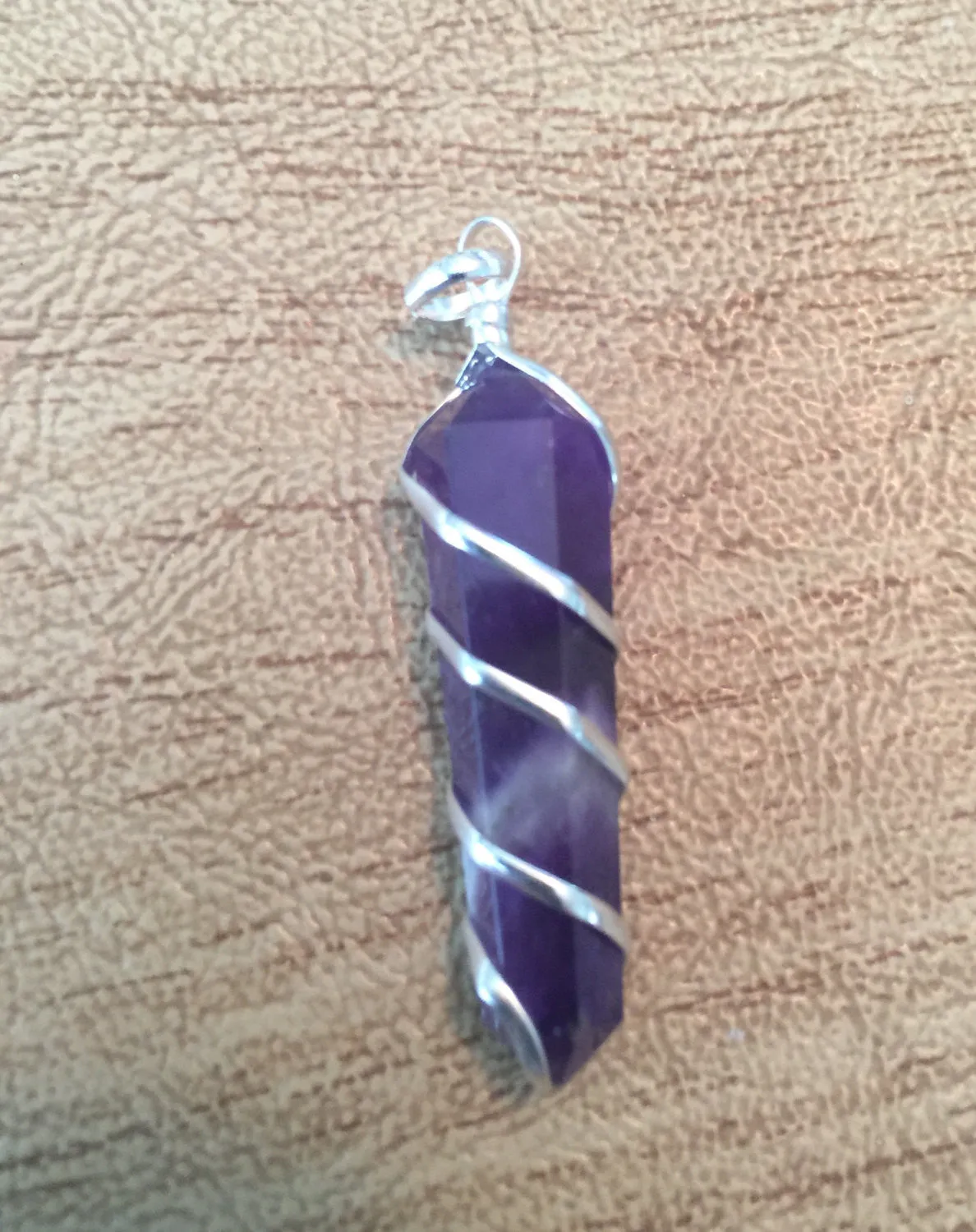 Amethyst Wrapped Pendant - Third Eye - Sixth Chakra - Reiki - Energy Healing