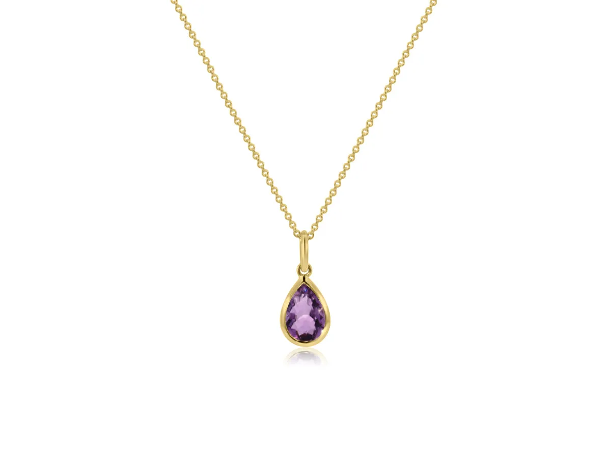 Amethyst Yellow Gold Pendant