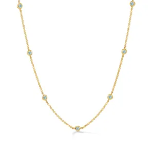 Aquamarine Dewdrop Chain Necklace