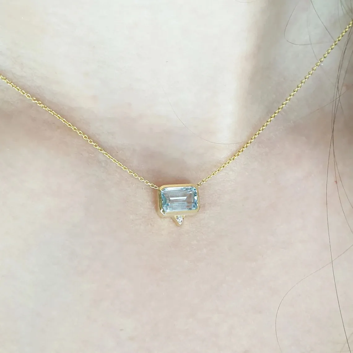 Aquamarine Diamond Necklace