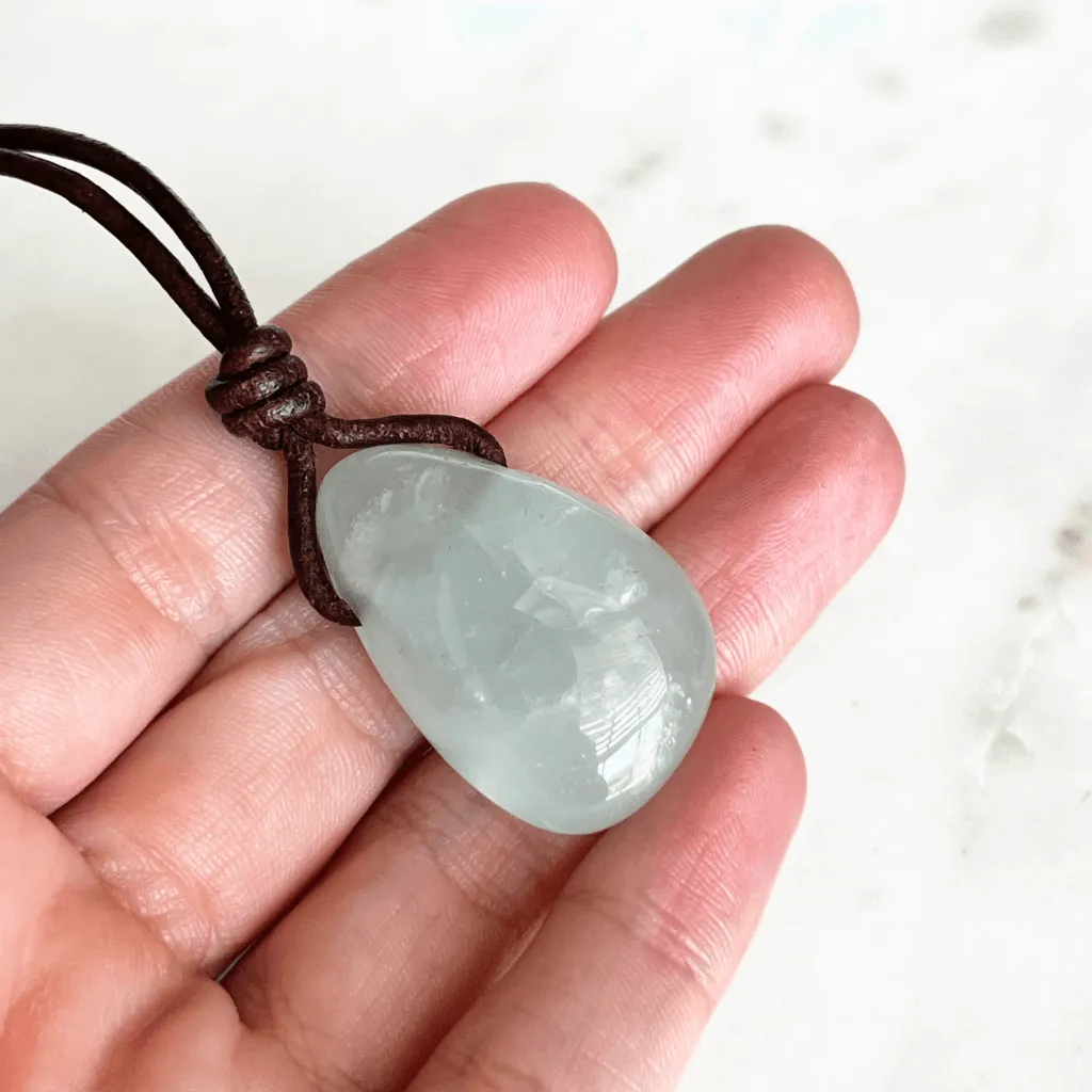 Aquamarine Drop Gemstone Pendant - Soothing Elegance