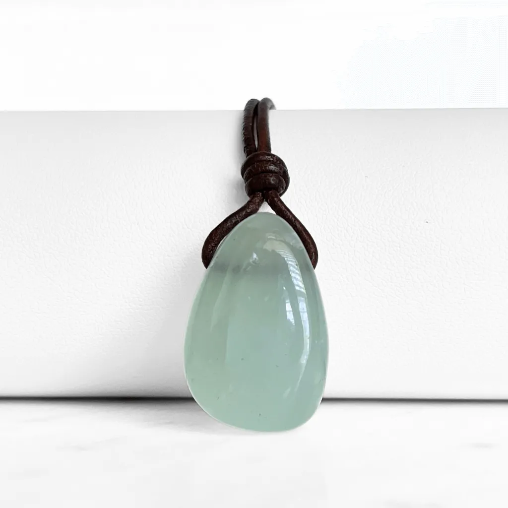 Aquamarine Drop Gemstone Pendant - Soothing Elegance