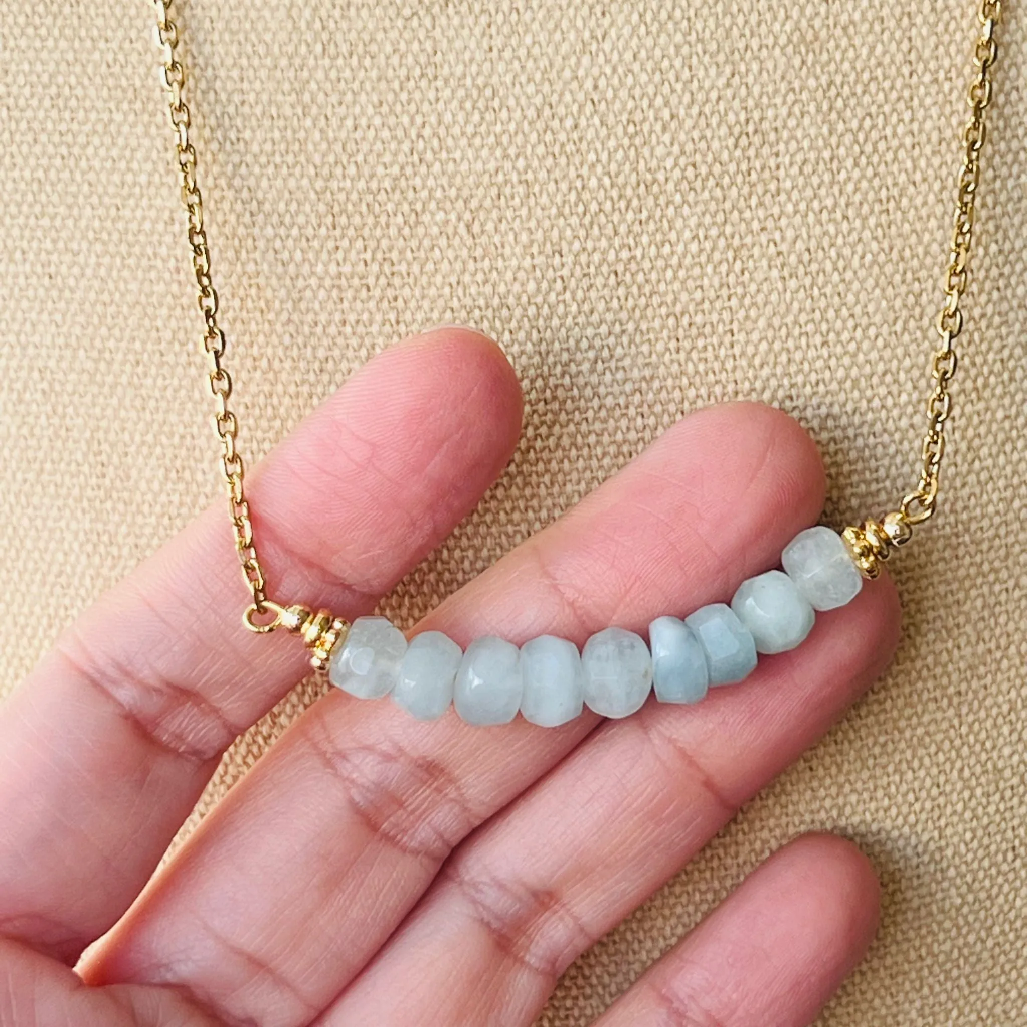 Aquamarine Moon Necklace