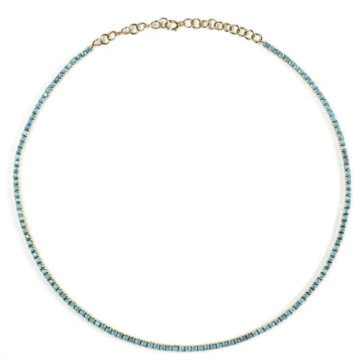 Aquamarine Tennis Necklace