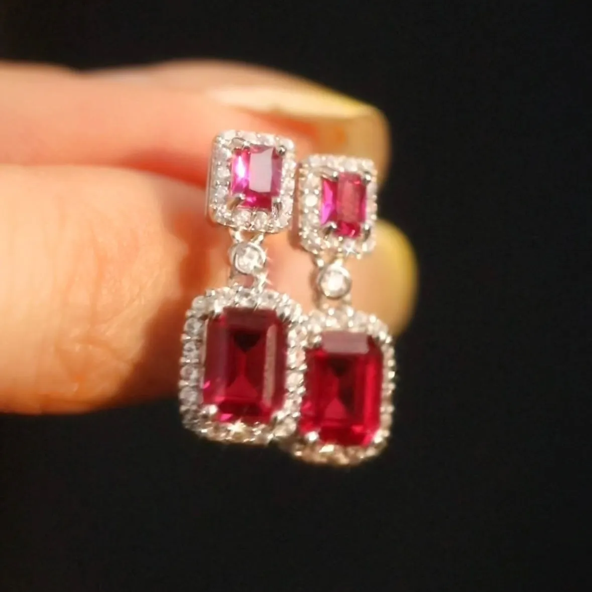 Aria Symmetrical Ruby Earrings