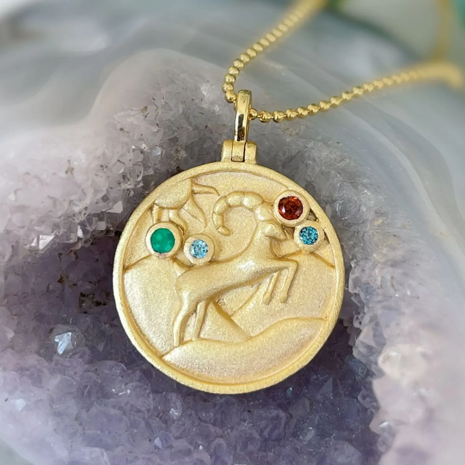 Aries Zodiac Mantra Necklace