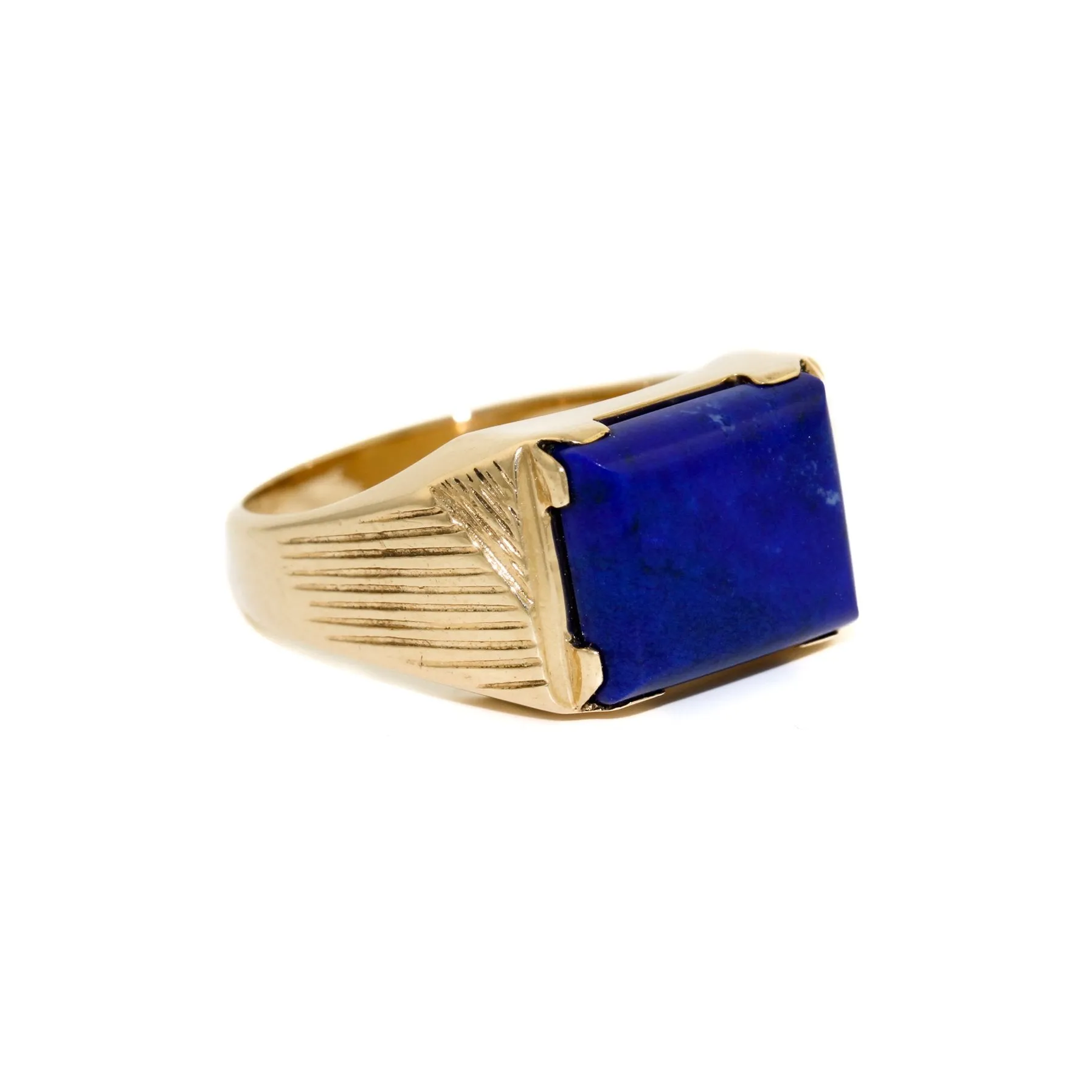 Art Deco Lapis Lazuli Signet x 14K Gold