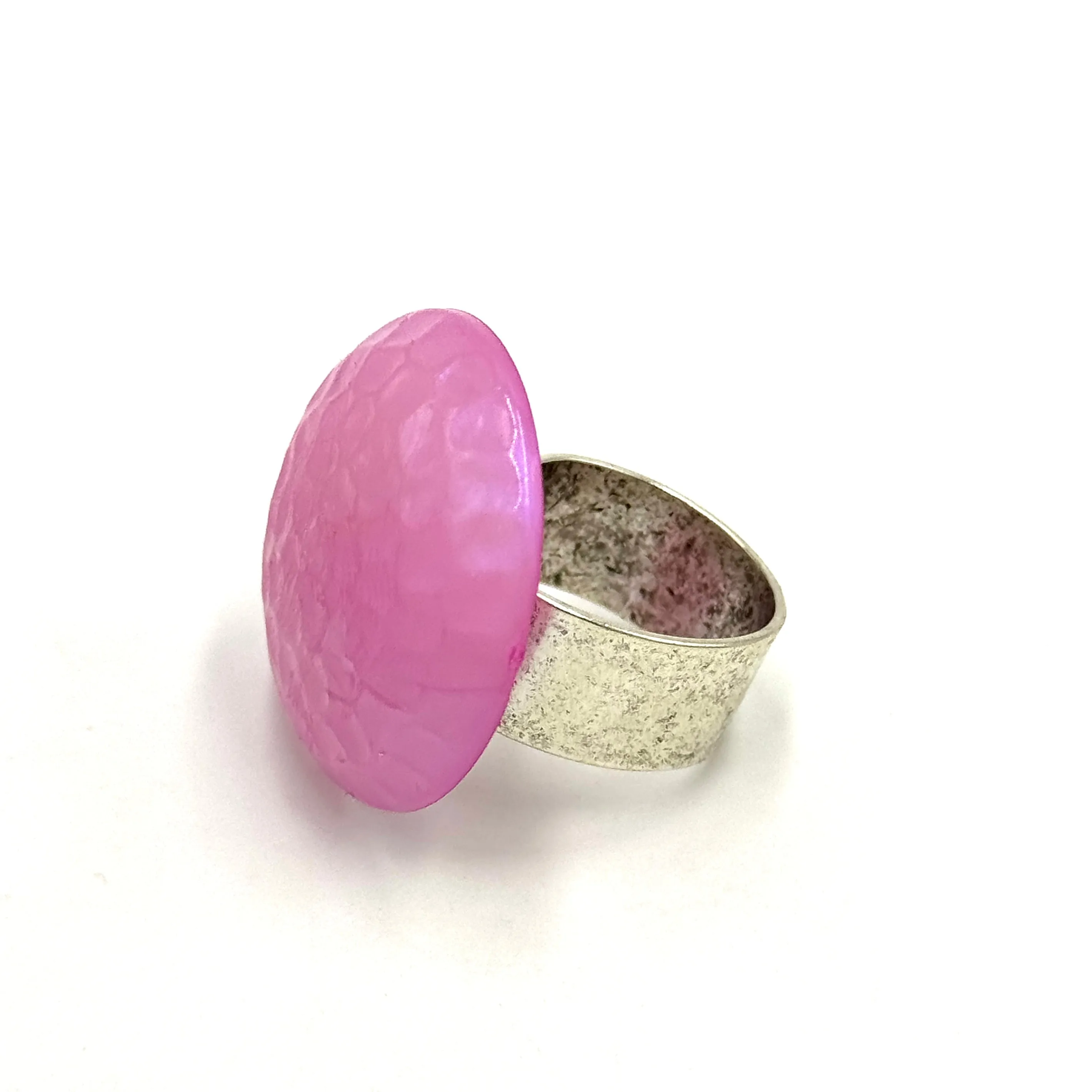 Aurora Borealis Dimpled Cocktail Ring