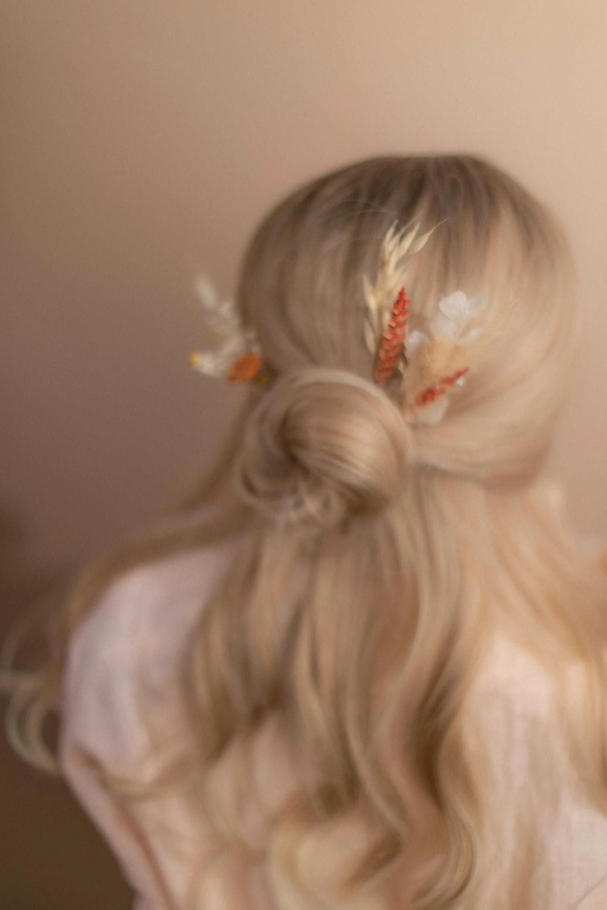 Autumn Peach & Terracota Comb / Wedding Hair Accessory