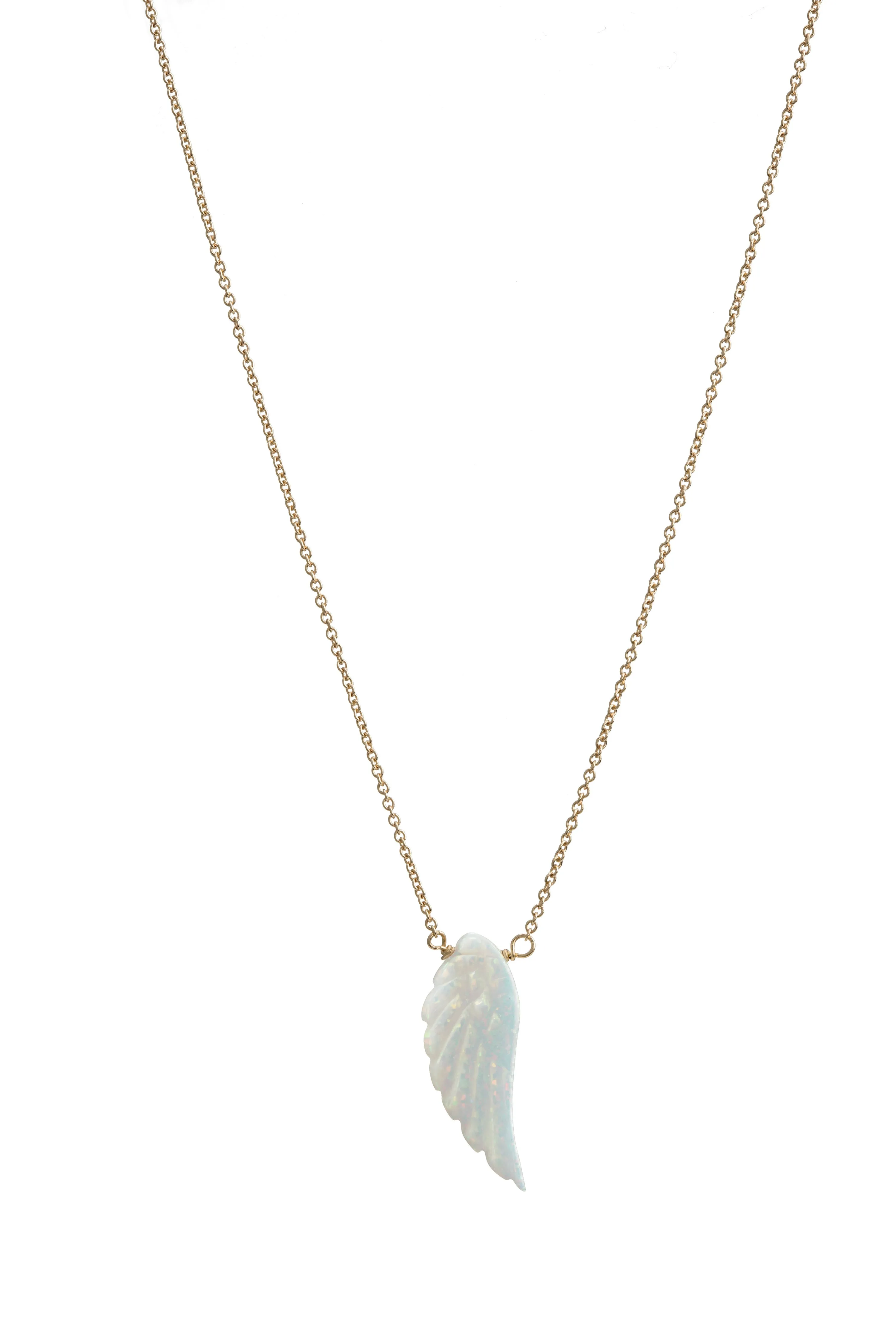 bara boheme | "ANGEL SINGLE WING" Opal Necklace