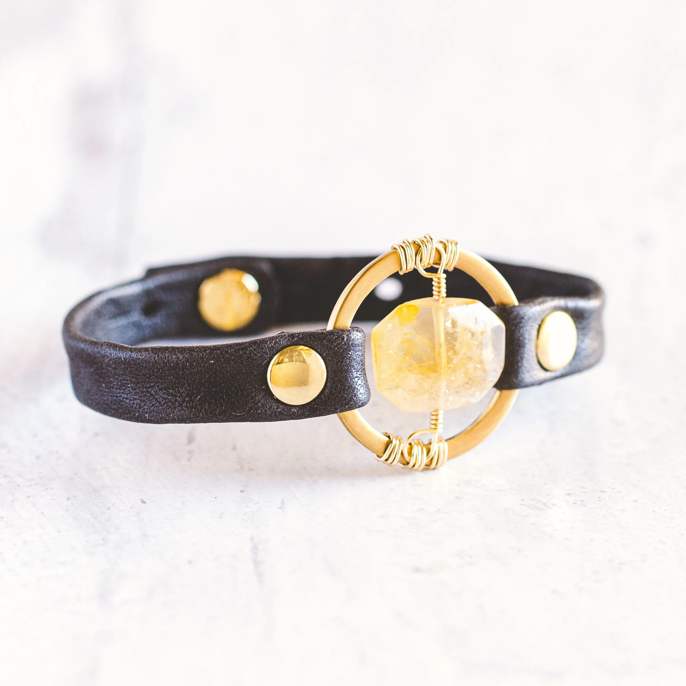 Be the Light Bracelet - Brushed Gold - Citrine