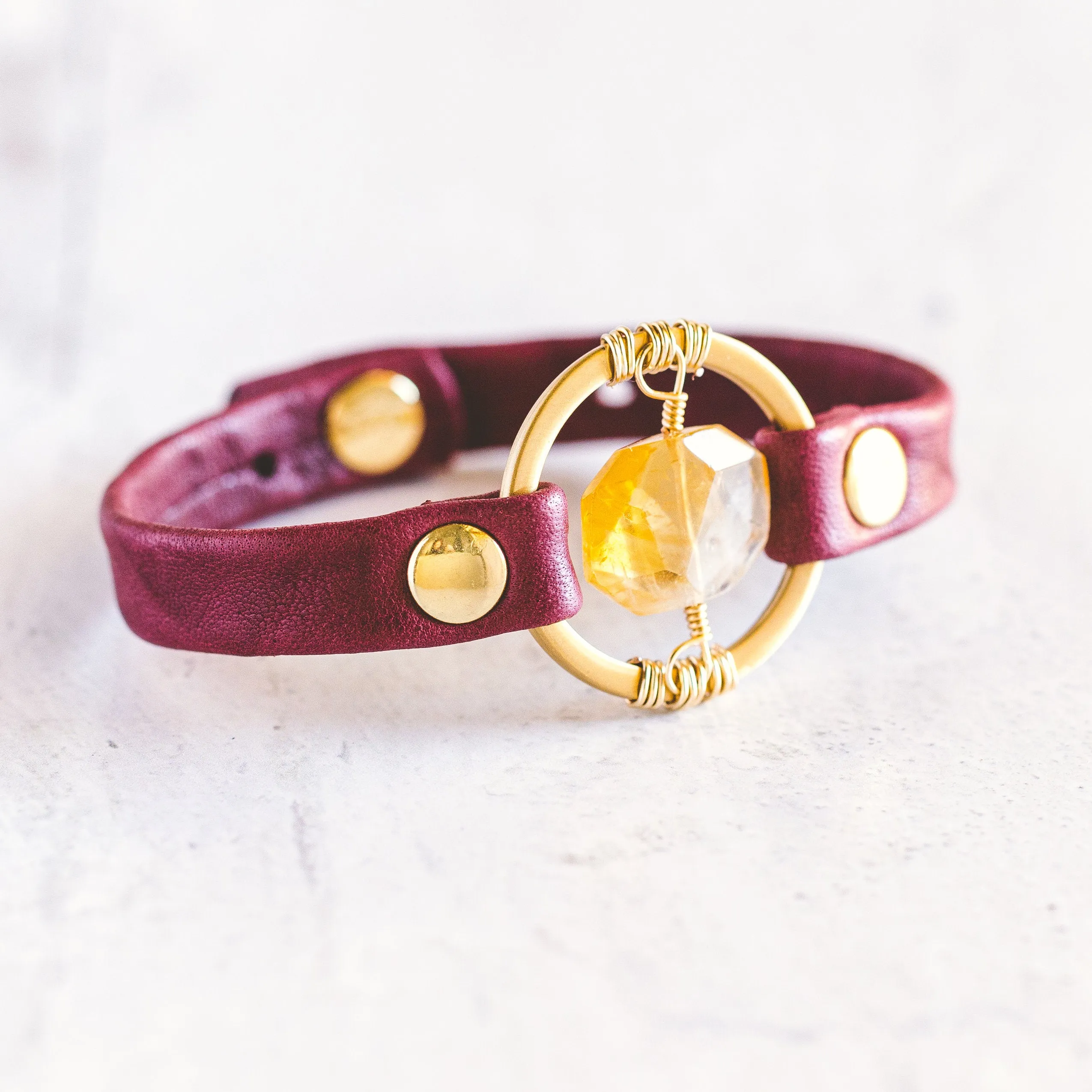 Be the Light Bracelet - Brushed Gold - Citrine