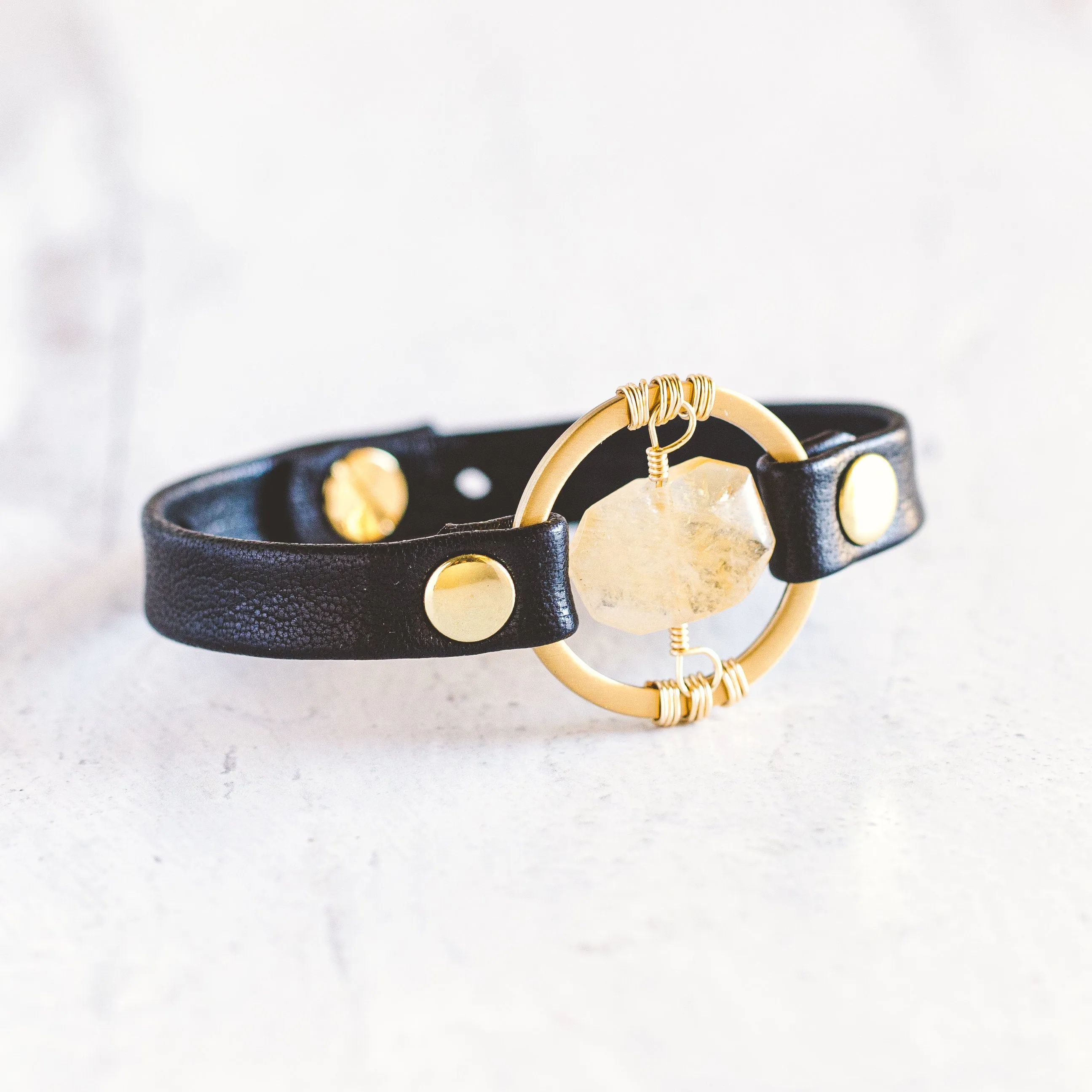 Be the Light Bracelet - Brushed Gold - Citrine