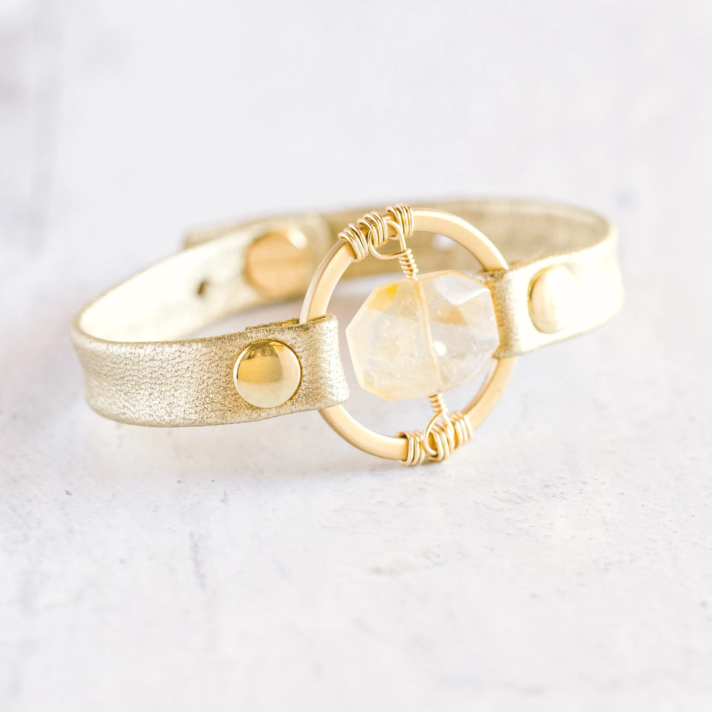 Be the Light Bracelet - Brushed Gold - Citrine