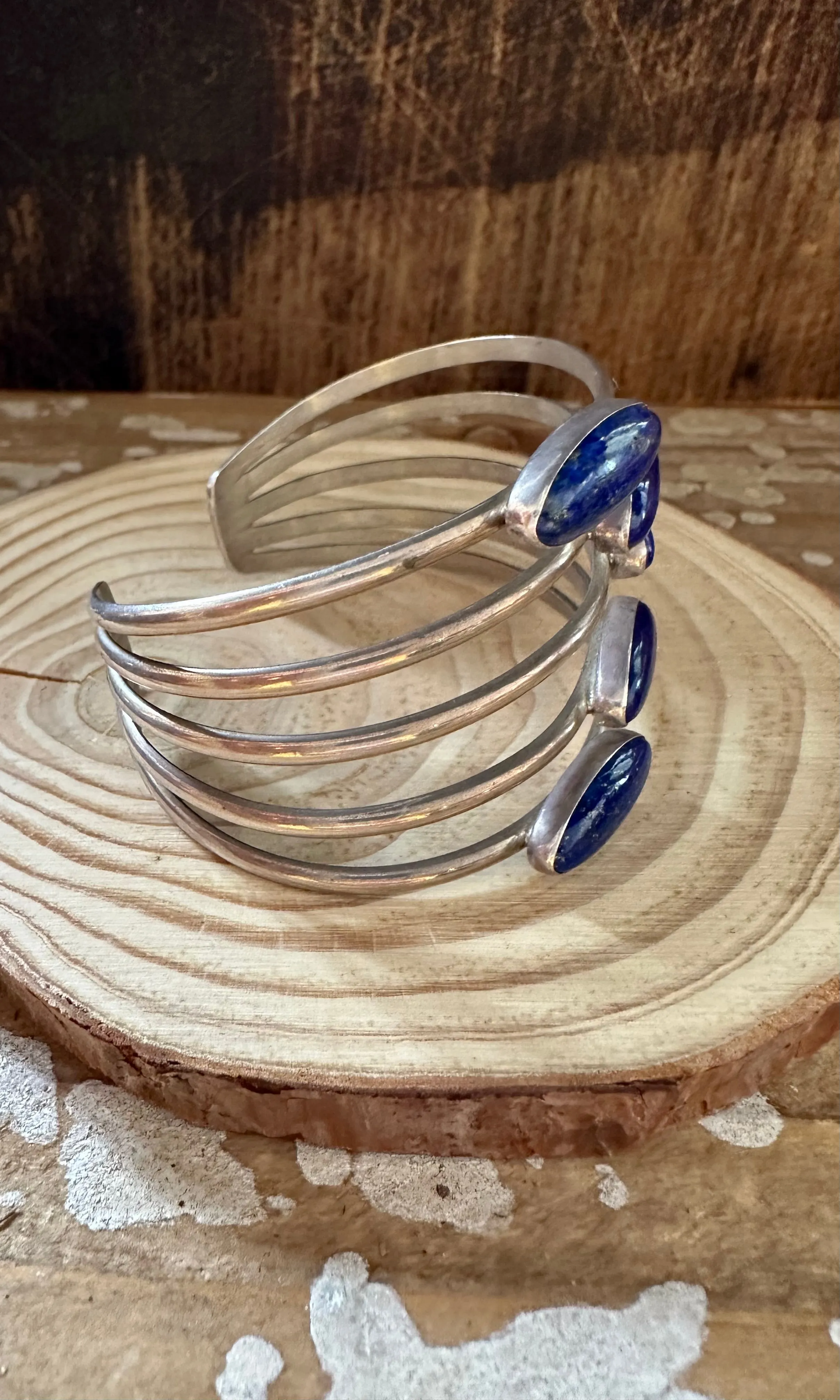 BLUE LAPIS LAZULI Sterling Silver Cuff 42g