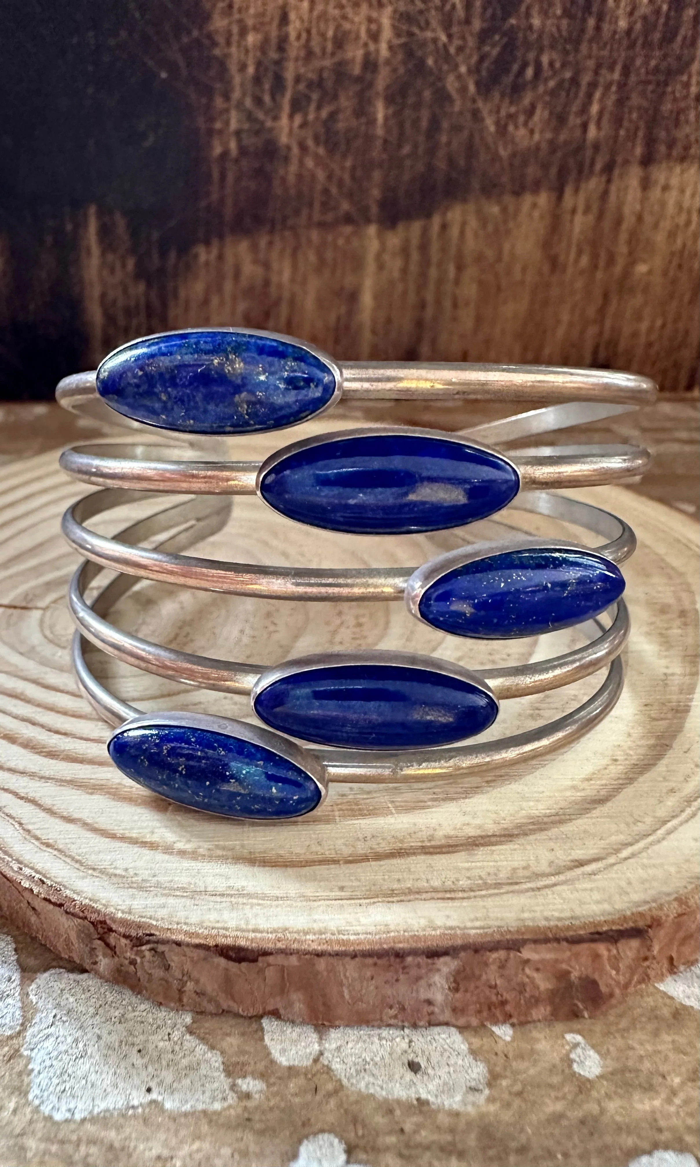 BLUE LAPIS LAZULI Sterling Silver Cuff 42g