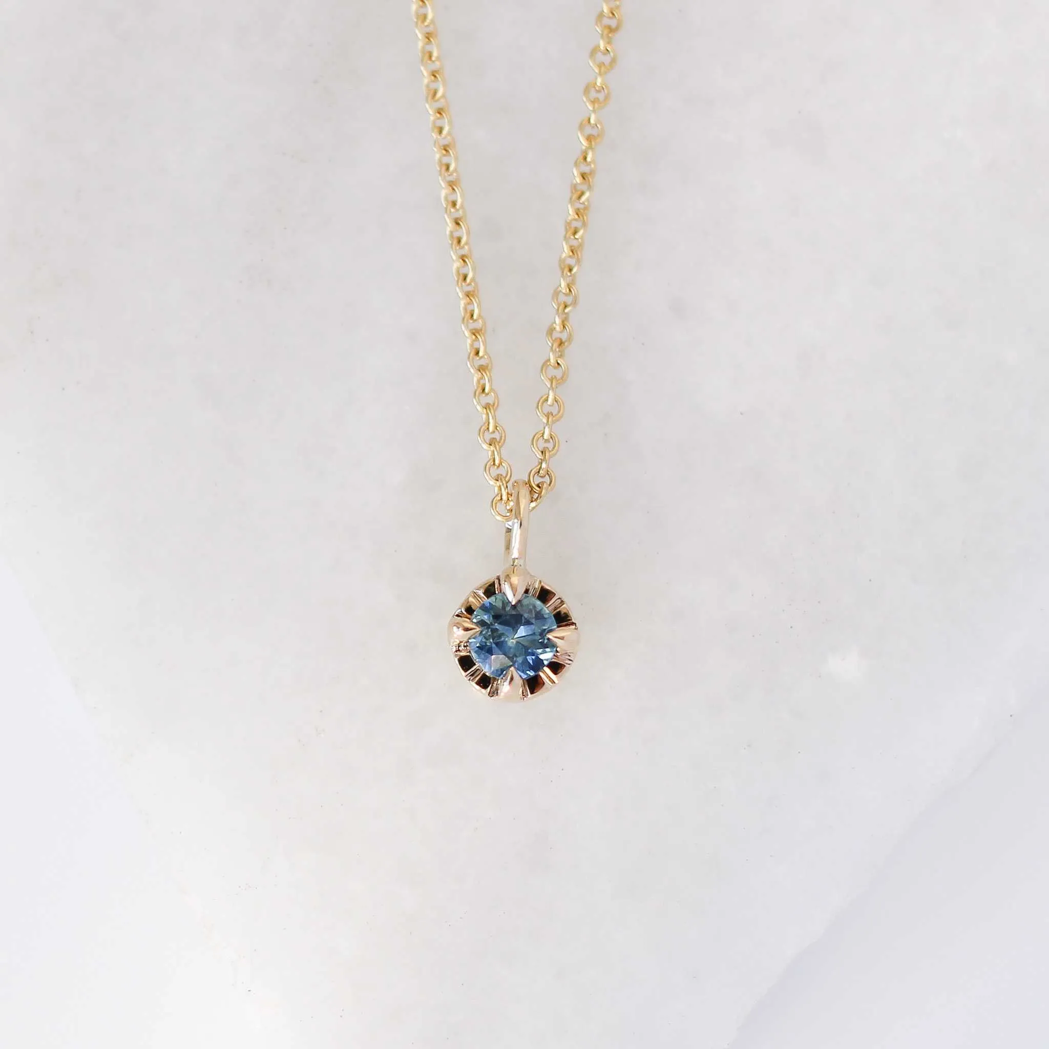 Blue Montana Sapphire Sun Necklace