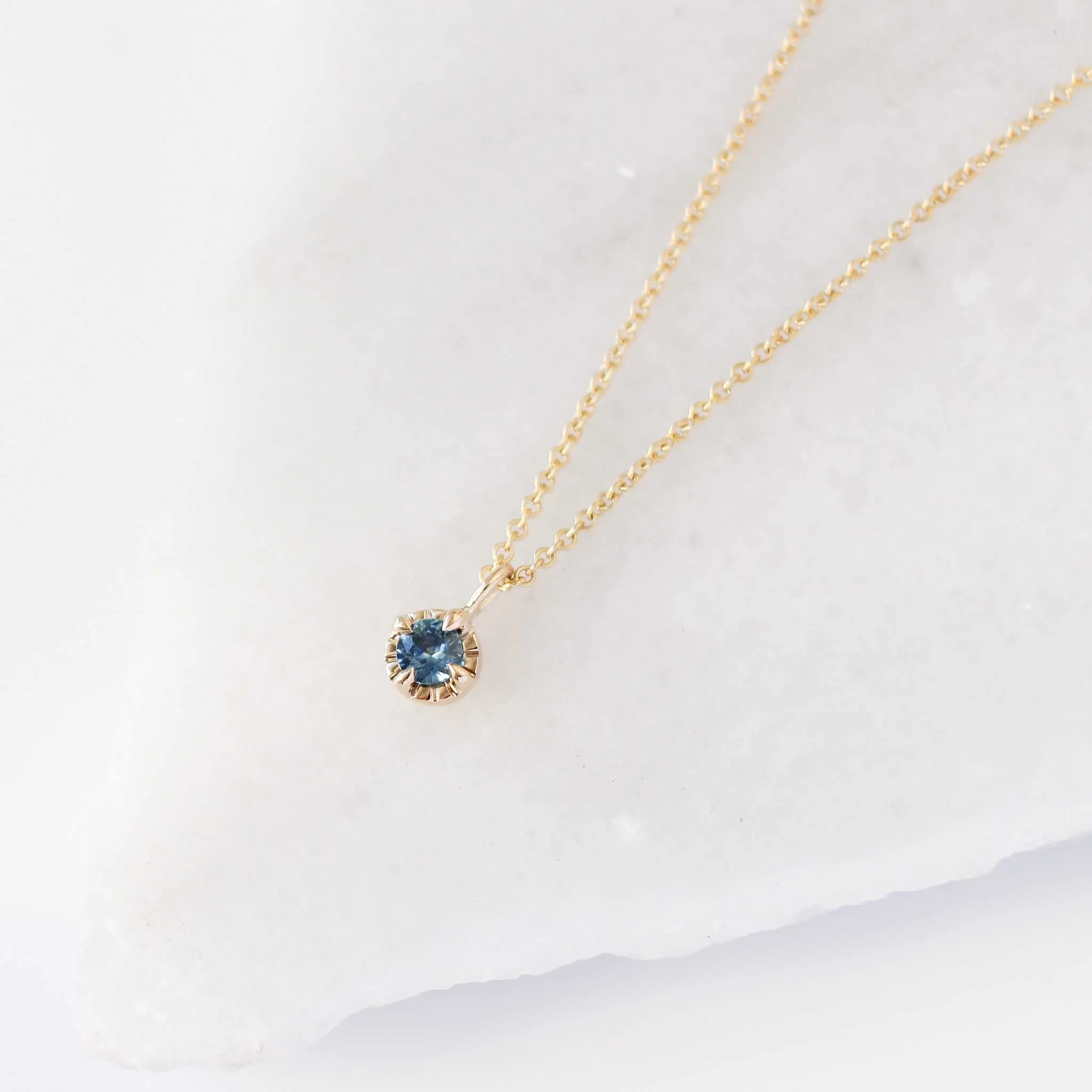 Blue Montana Sapphire Sun Necklace