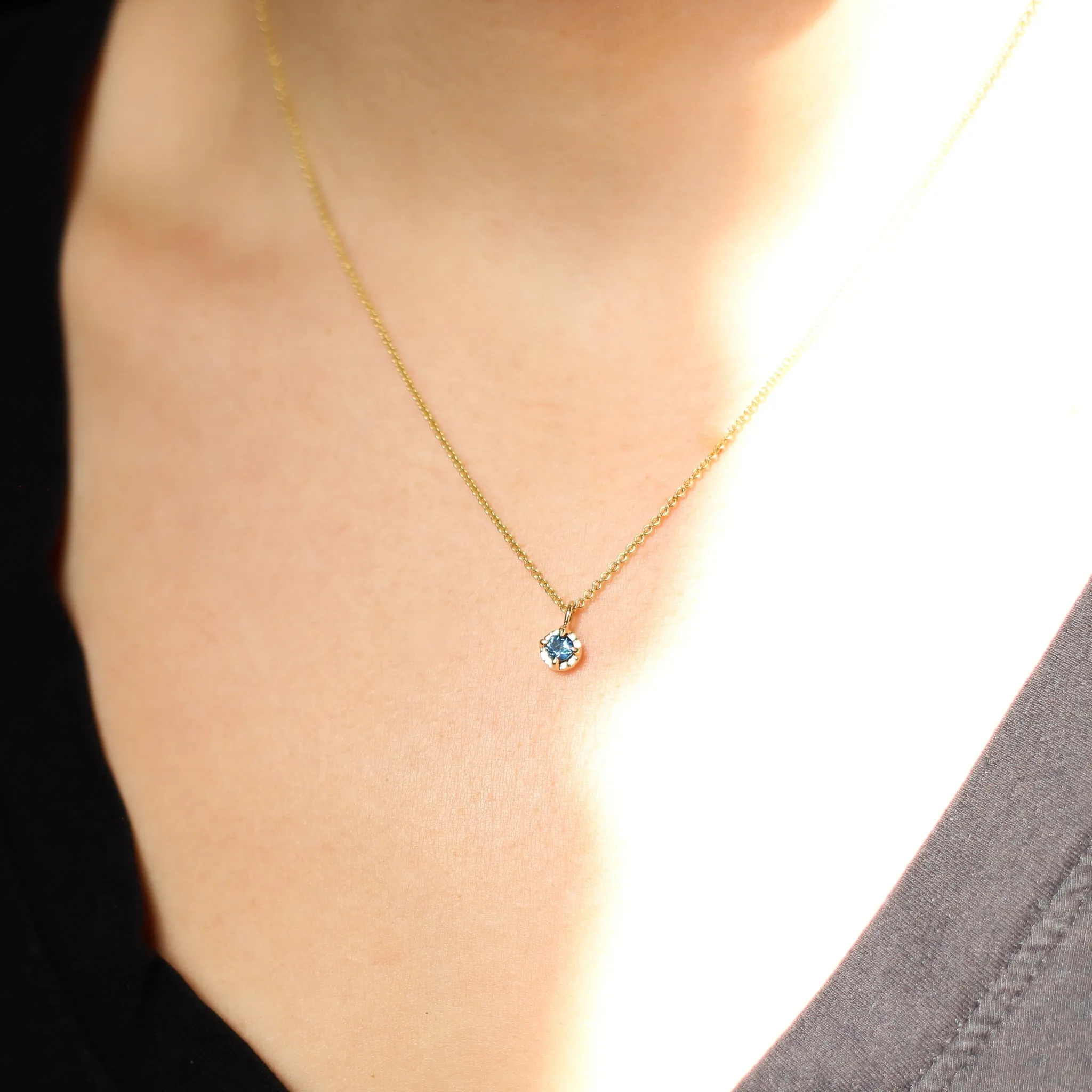 Blue Montana Sapphire Sun Necklace