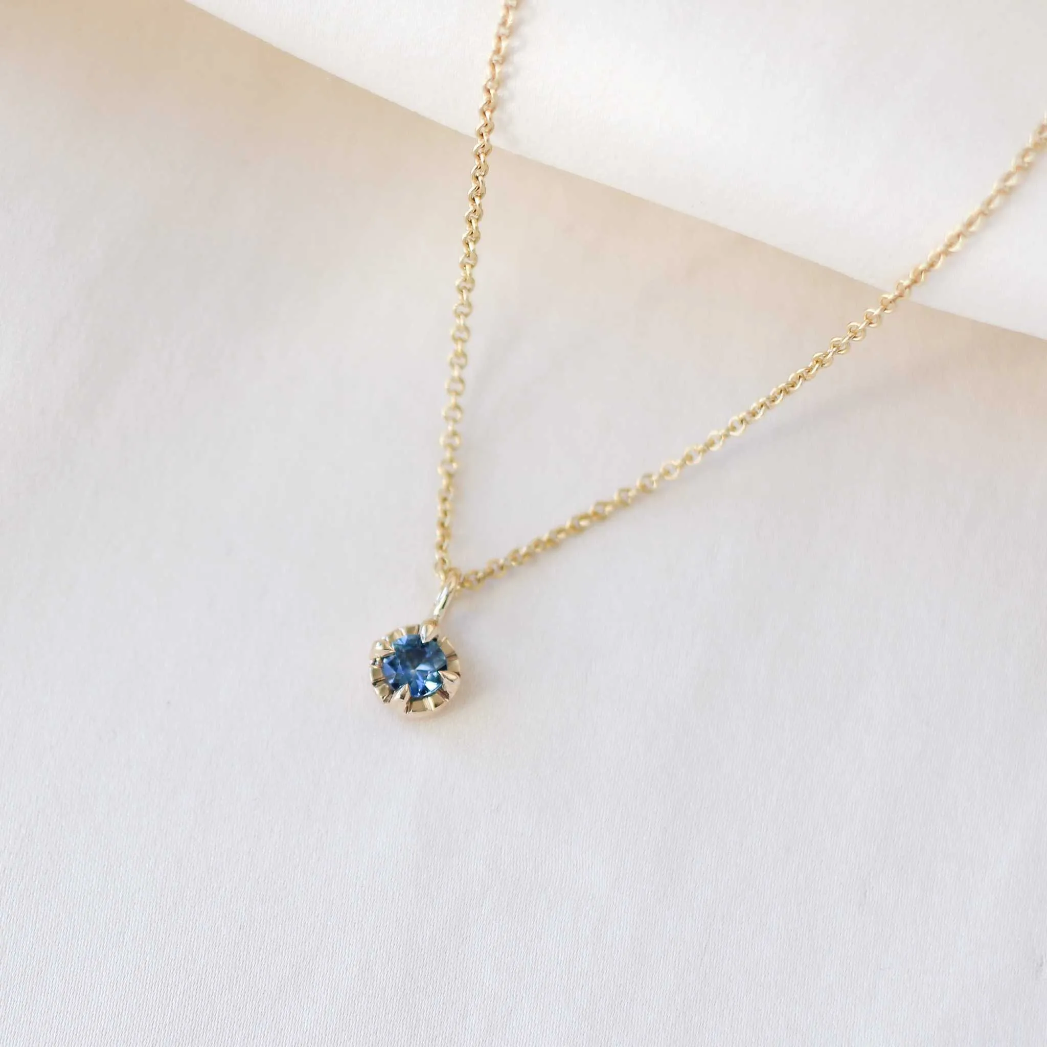 Blue Montana Sapphire Sun Necklace