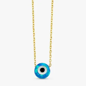 Blue Opal Evil Eye Necklace, Ophelia