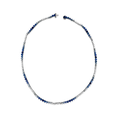 Blue Sapphire & Diamond Necklace