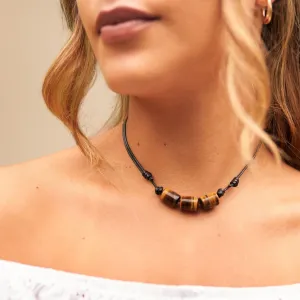 Boho Gemstone Choker Necklace - Adjustable and Stylish