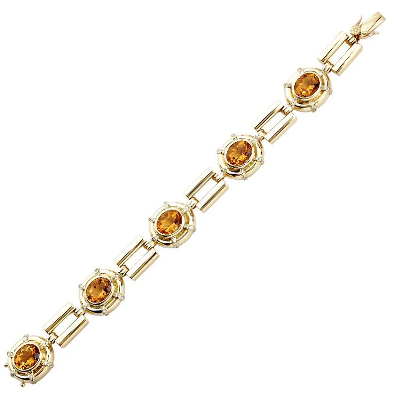 Bracelet-Citrine and Diamond  (1246D)