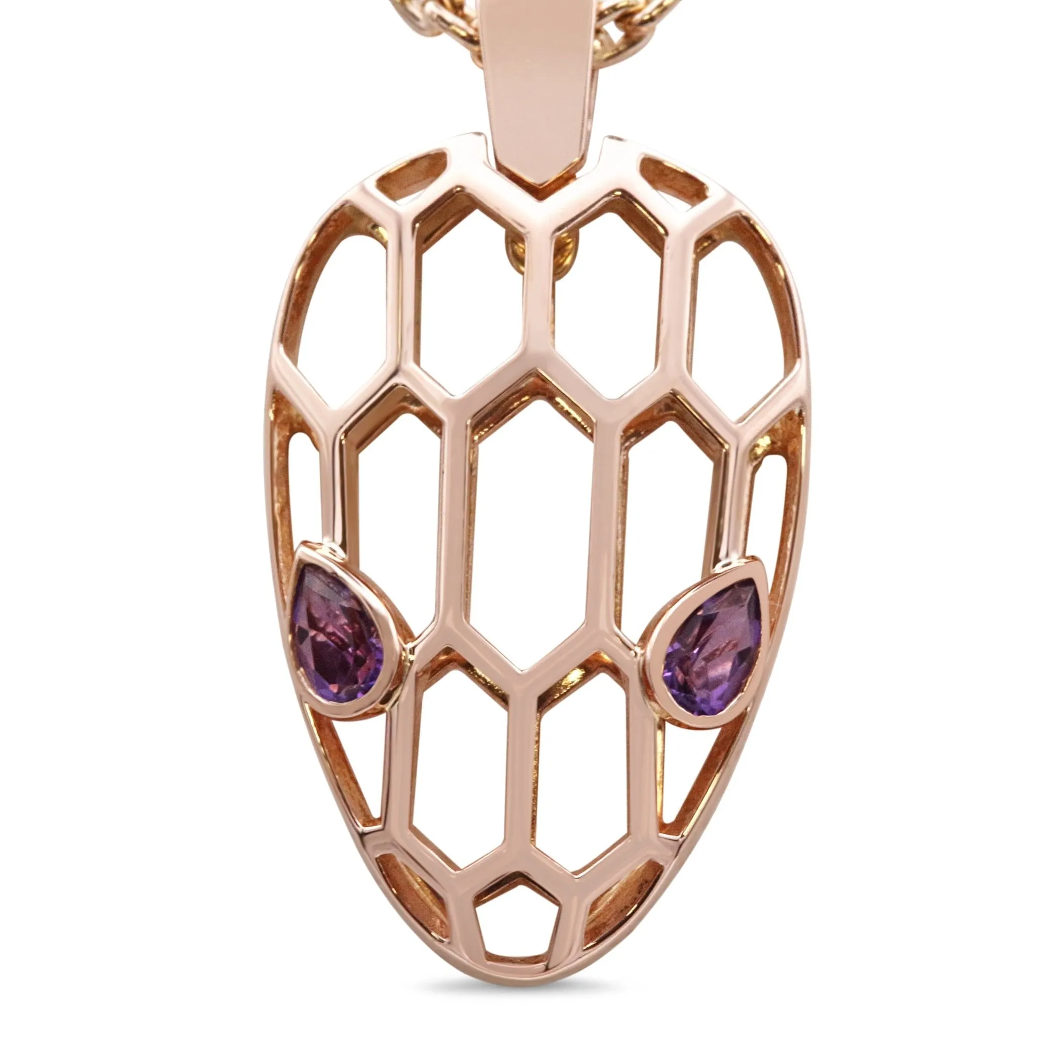 Bvlgari Serpenti Seduttori Amethyst Pendant Necklace - 18ct Rose Gold