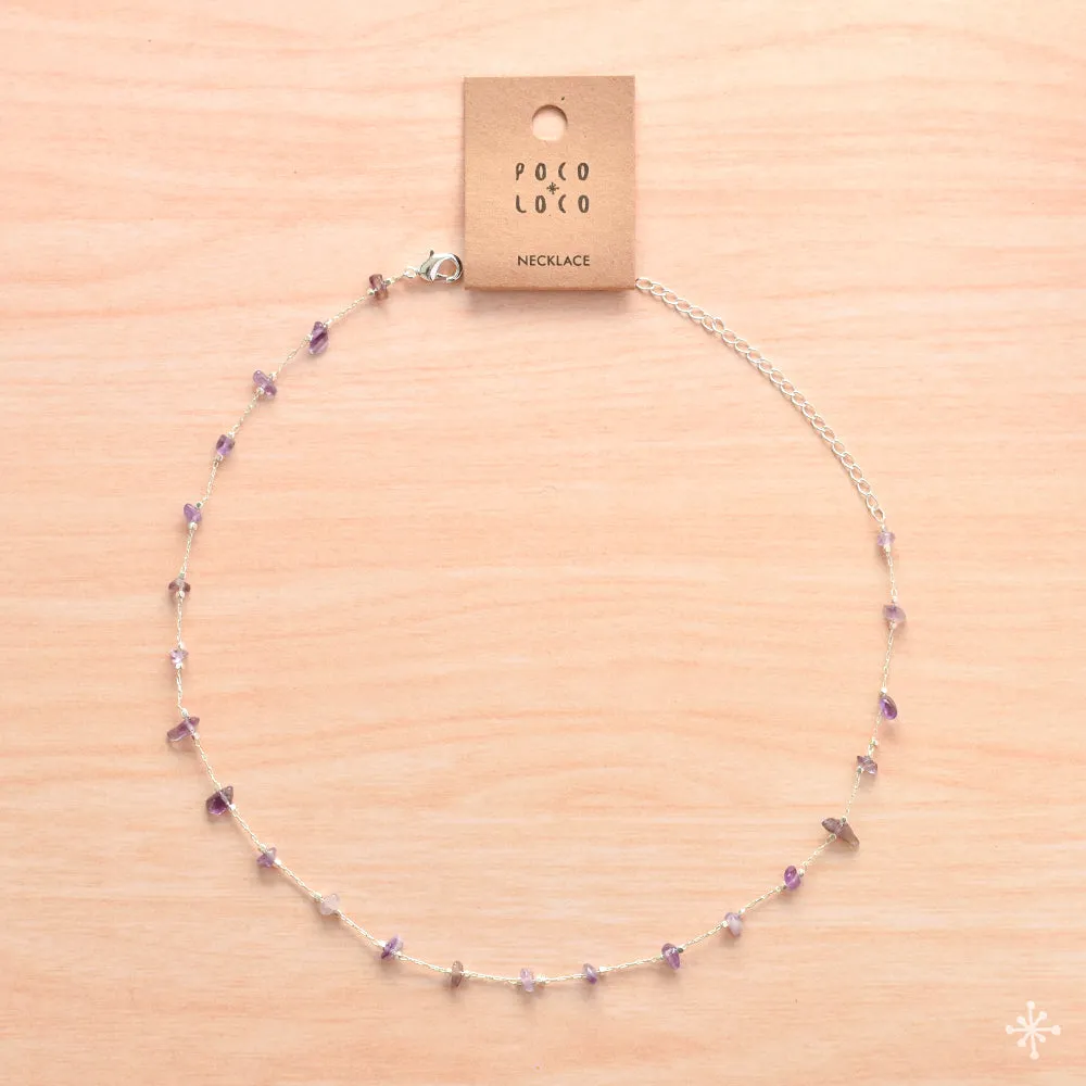 Chain Necklace Silver - Amethyst