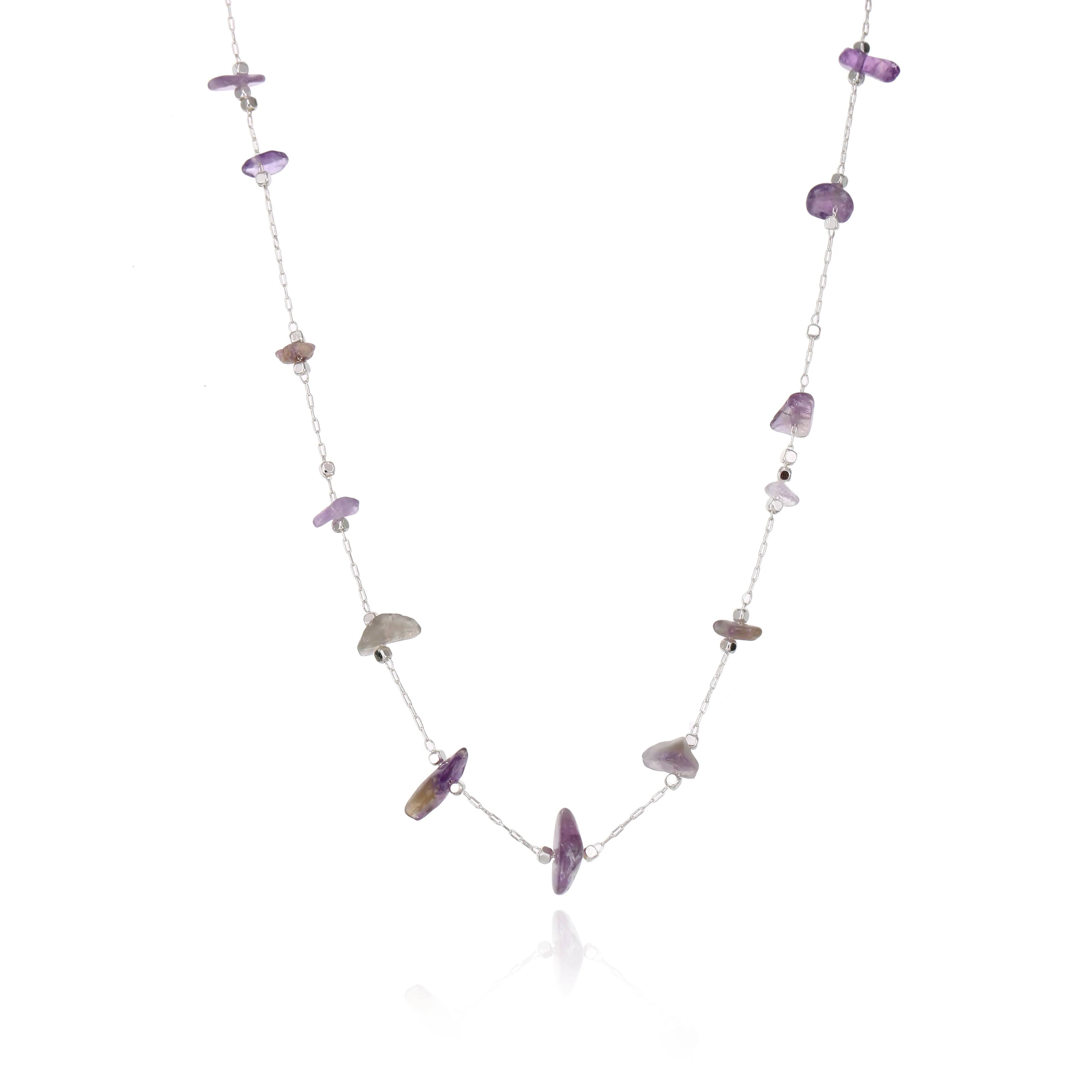 Chain Necklace Silver - Amethyst