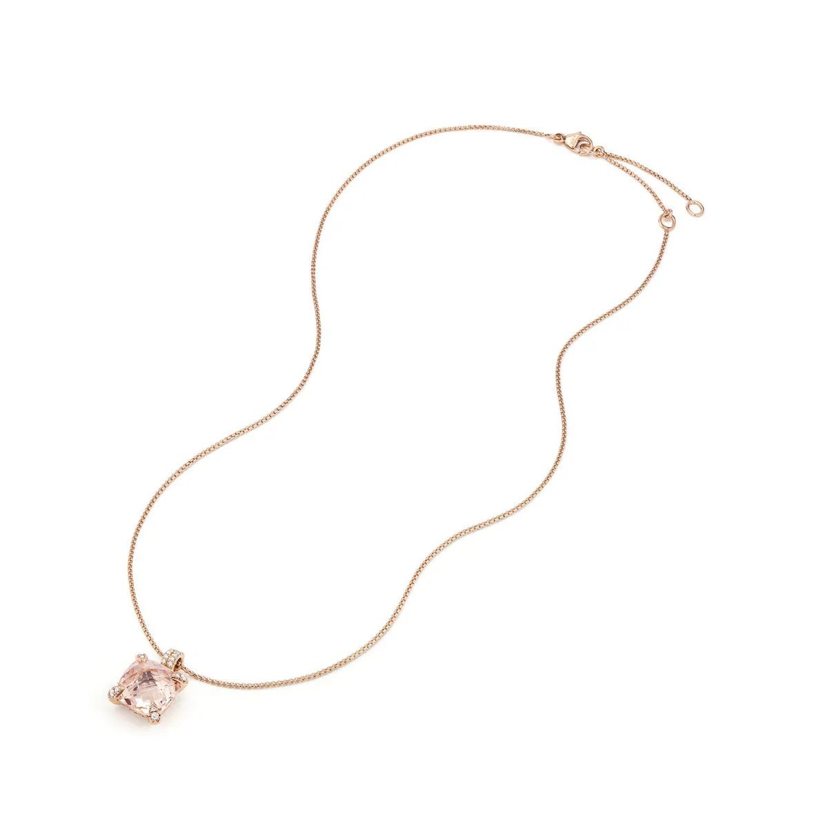 Chatelaine Pendant Necklace with Diamonds in 18K Rose Gold