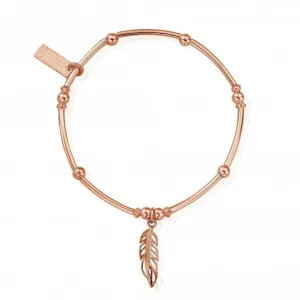 ChloBo Rose Gold Mini Noodle Ball Feather Bracelet RBMNB571