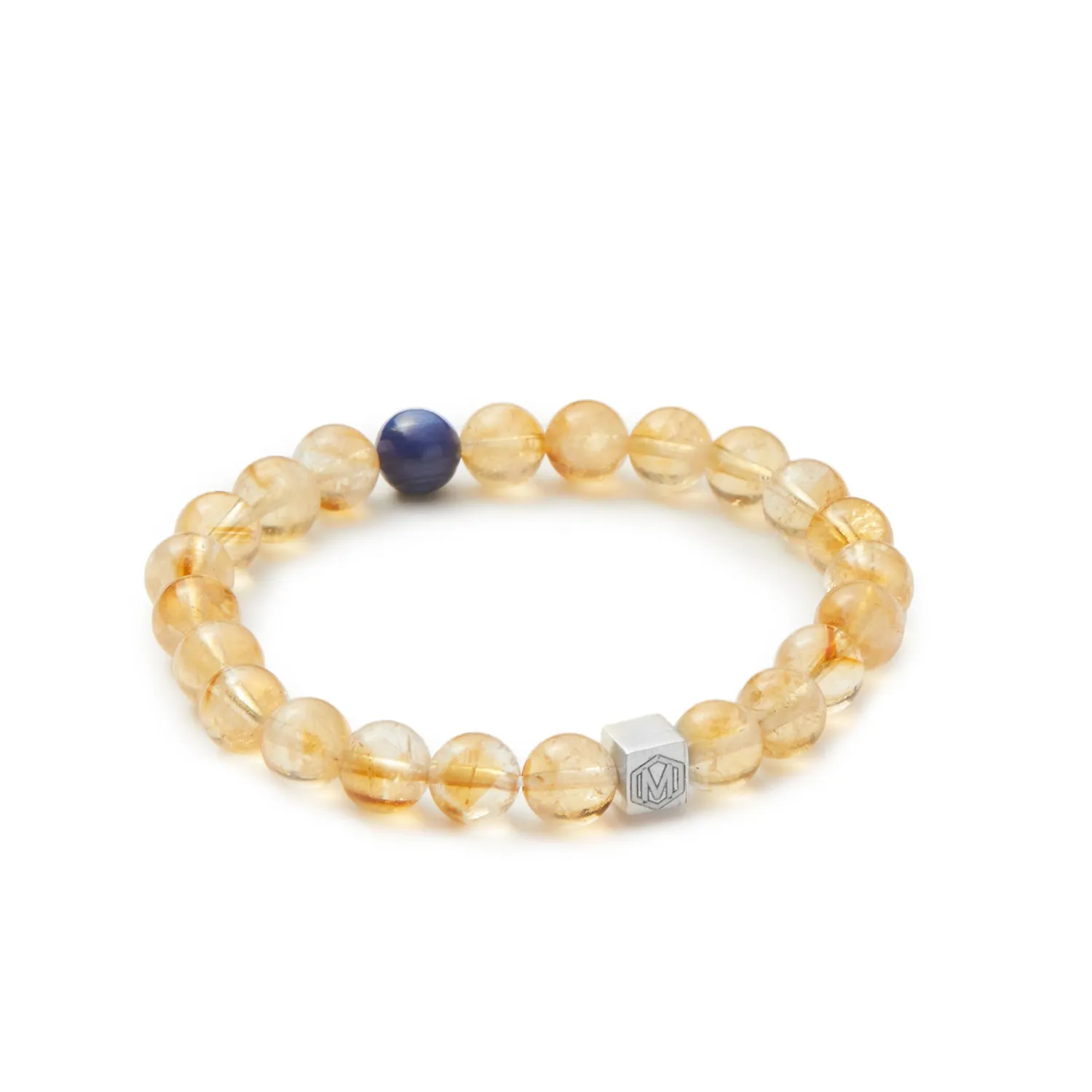 Citrine & Kyanite Beaded Bracelet