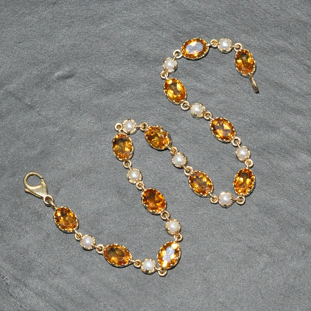 Citrine & Pearl Bracelet