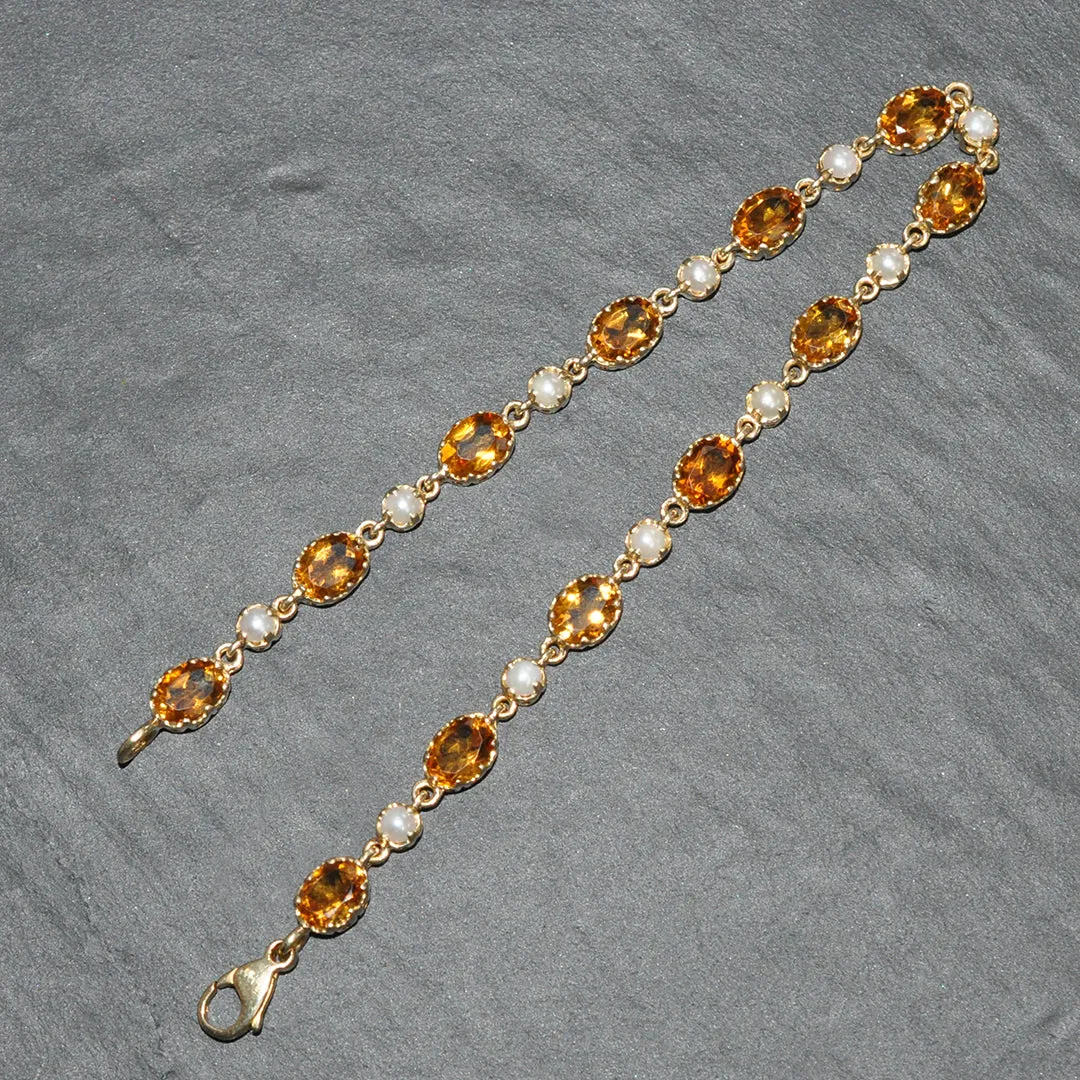 Citrine & Pearl Bracelet