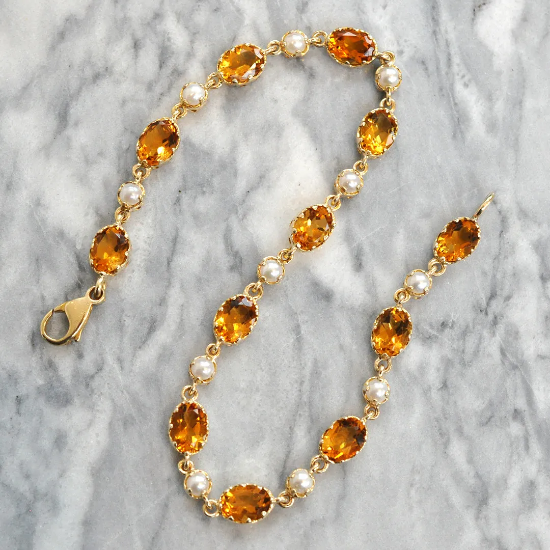 Citrine & Pearl Bracelet