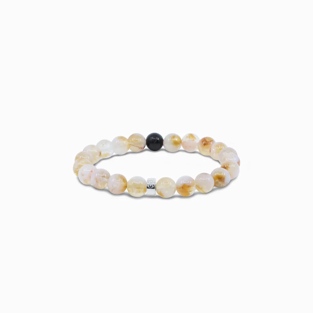 Citrine and Black Tourmaline Bead Bracelet