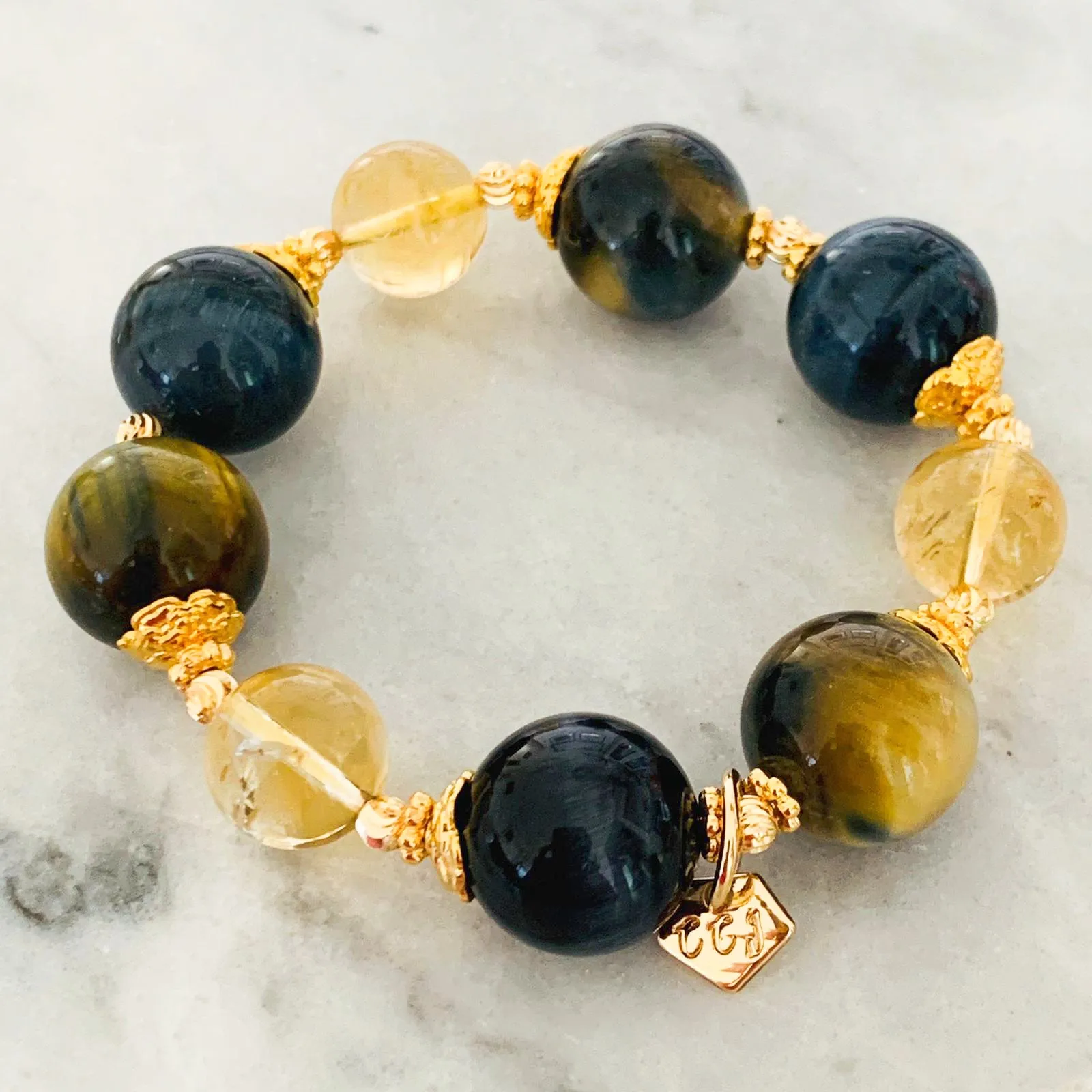 Citrine and Tigereye Bracelet