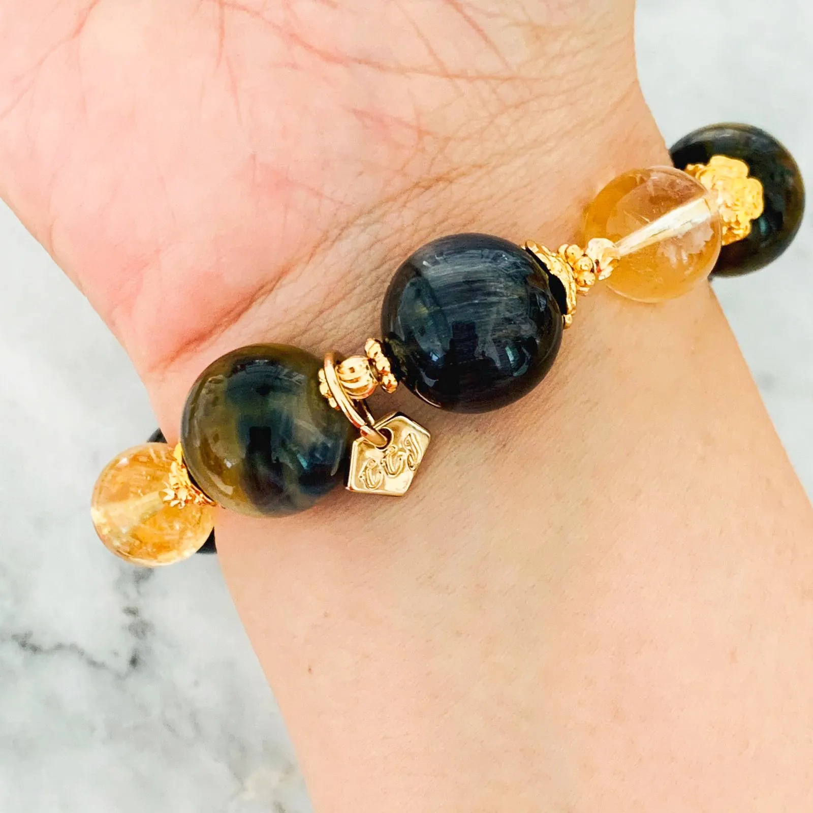 Citrine and Tigereye Bracelet