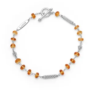 Citrine Bead Four Station Pigtail Bracelet